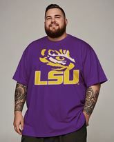 LSU Herren-T-Shirt mit kurzen Ärmeln, Übergröße
